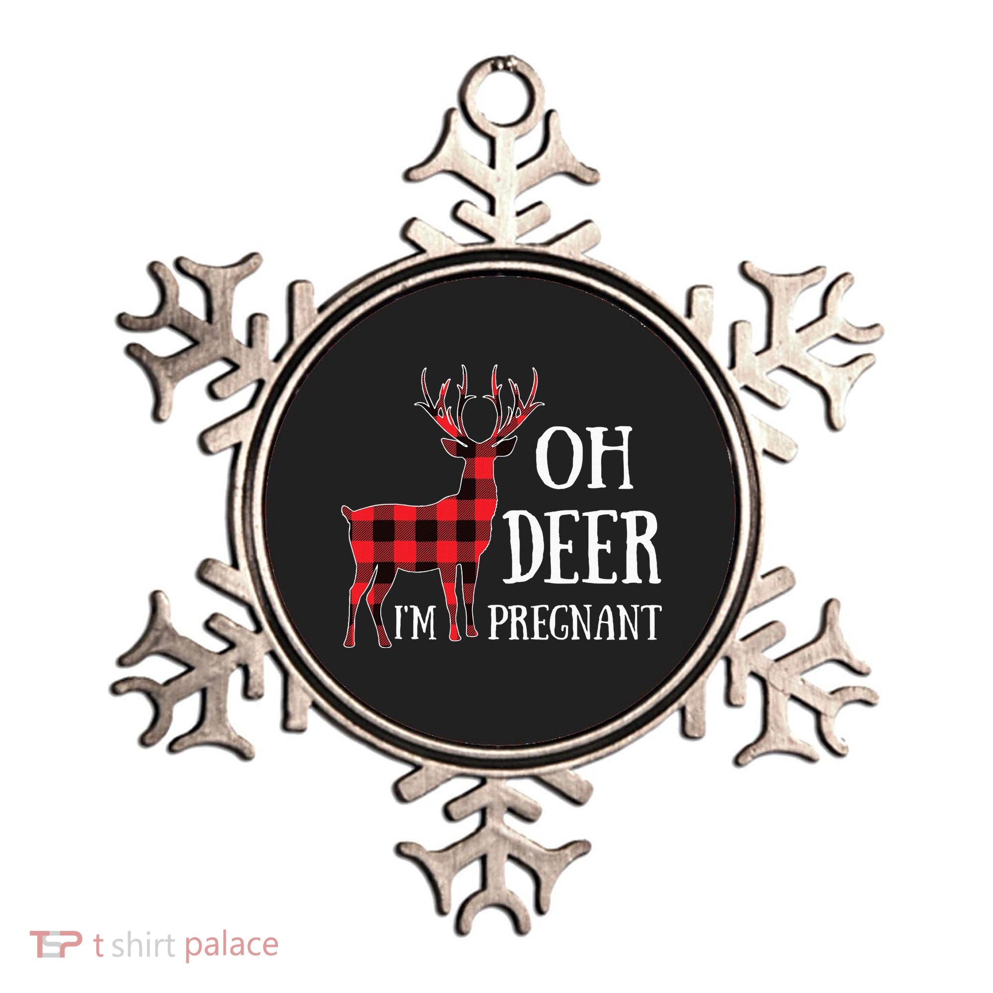 Oh Deer IM Pregnant Xmas Pregnancy Announcement Ornament
