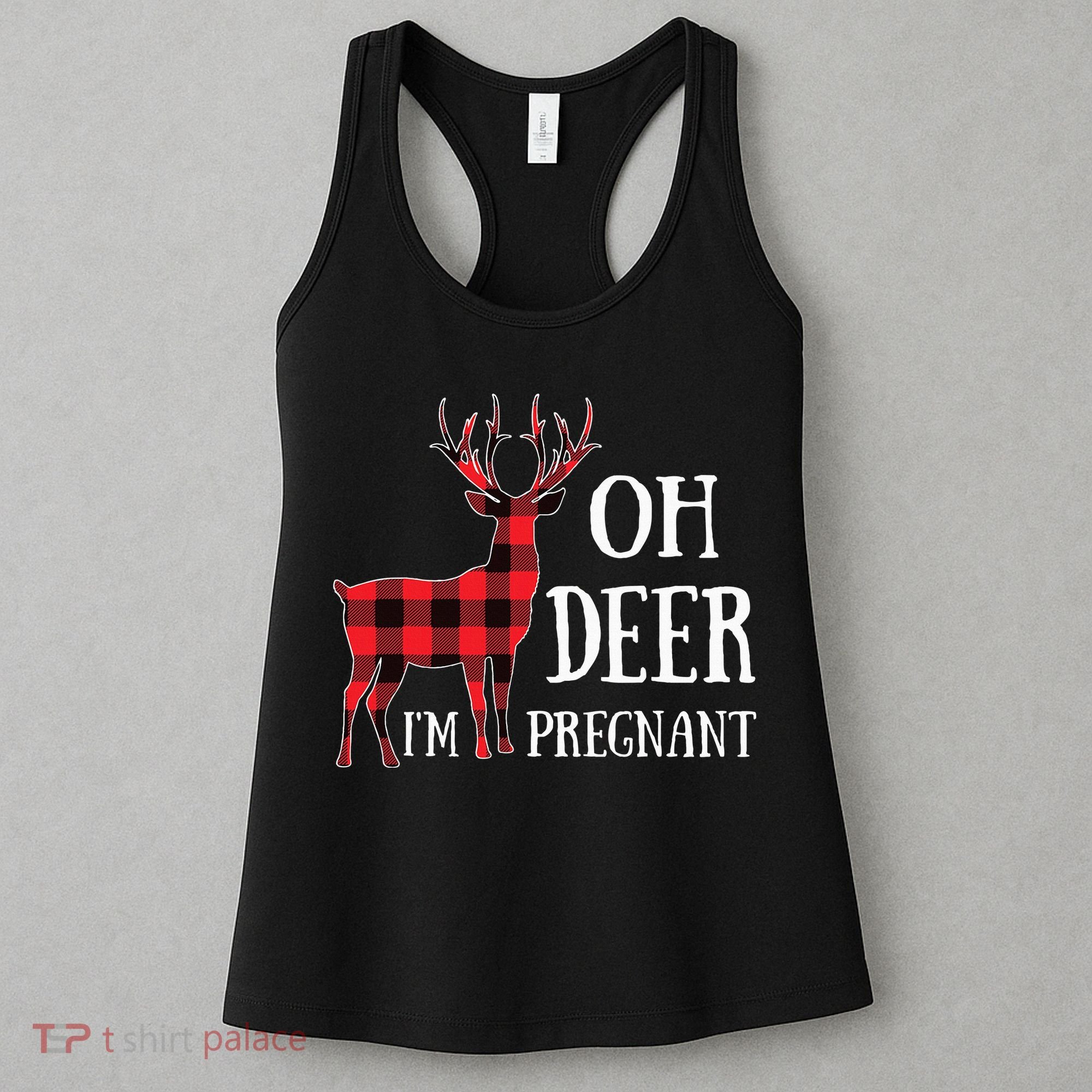 Oh Deer IM Pregnant Xmas Pregnancy Announcement Women's Tank Top
