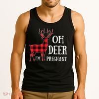 Oh Deer IM Pregnant Xmas Pregnancy Announcement Tank Top thumb 3
