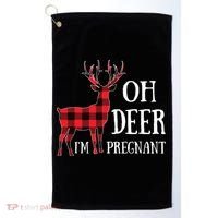 Oh Deer IM Pregnant Xmas Pregnancy Announcement Golf Towel thumb 0