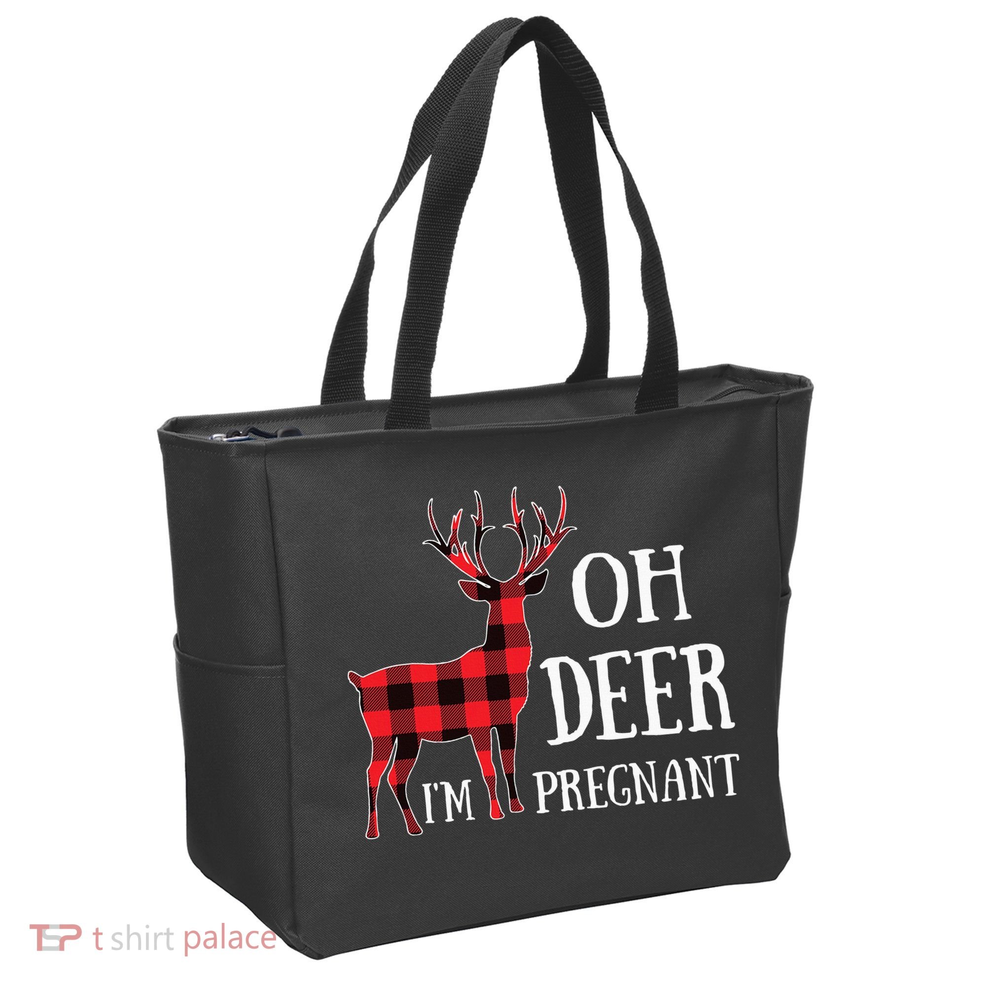 Oh Deer IM Pregnant Xmas Pregnancy Announcement Tote Bag