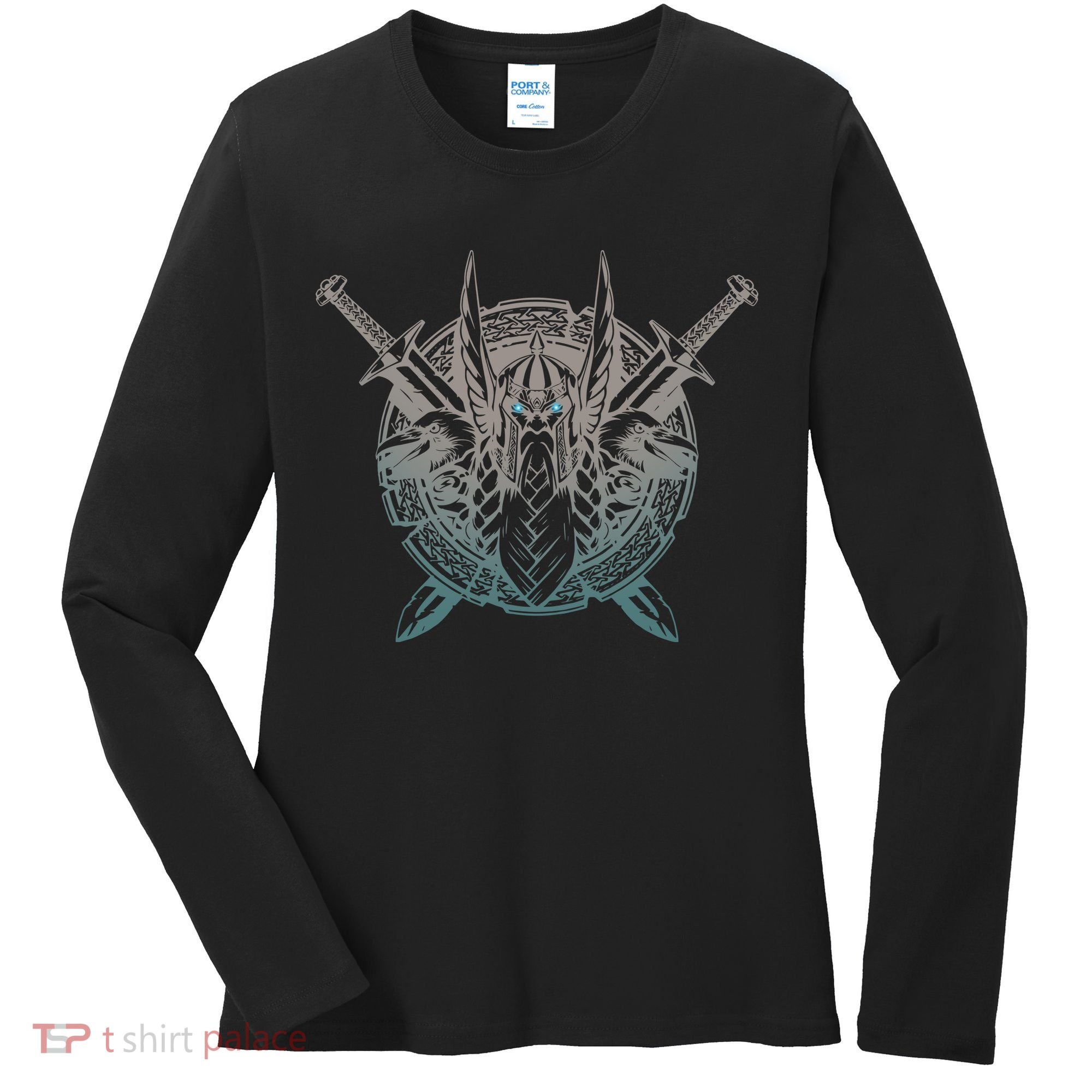 Odin Emblem Norse Mythology Valkyrie Women's Long Sleeve Shirt