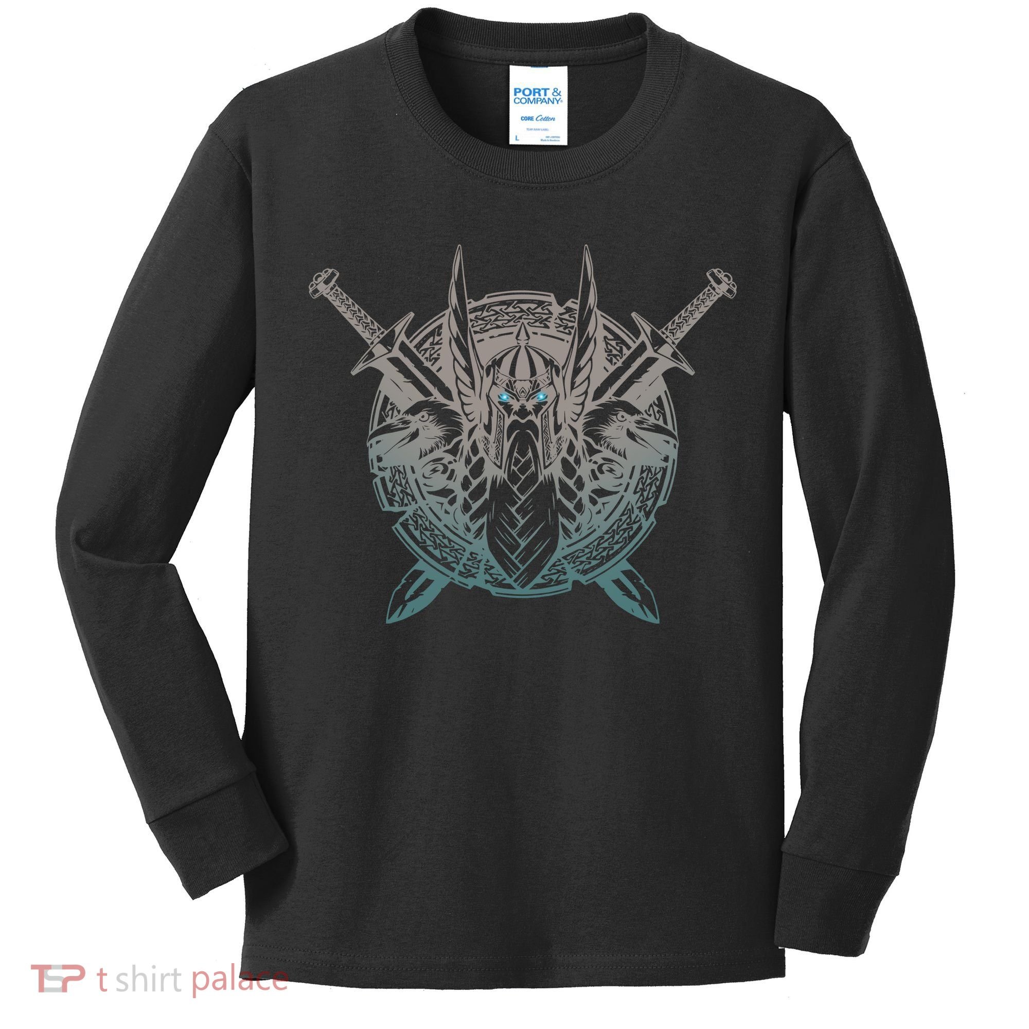 Odin Emblem Norse Mythology Valkyrie Kids Long Sleeve Shirt