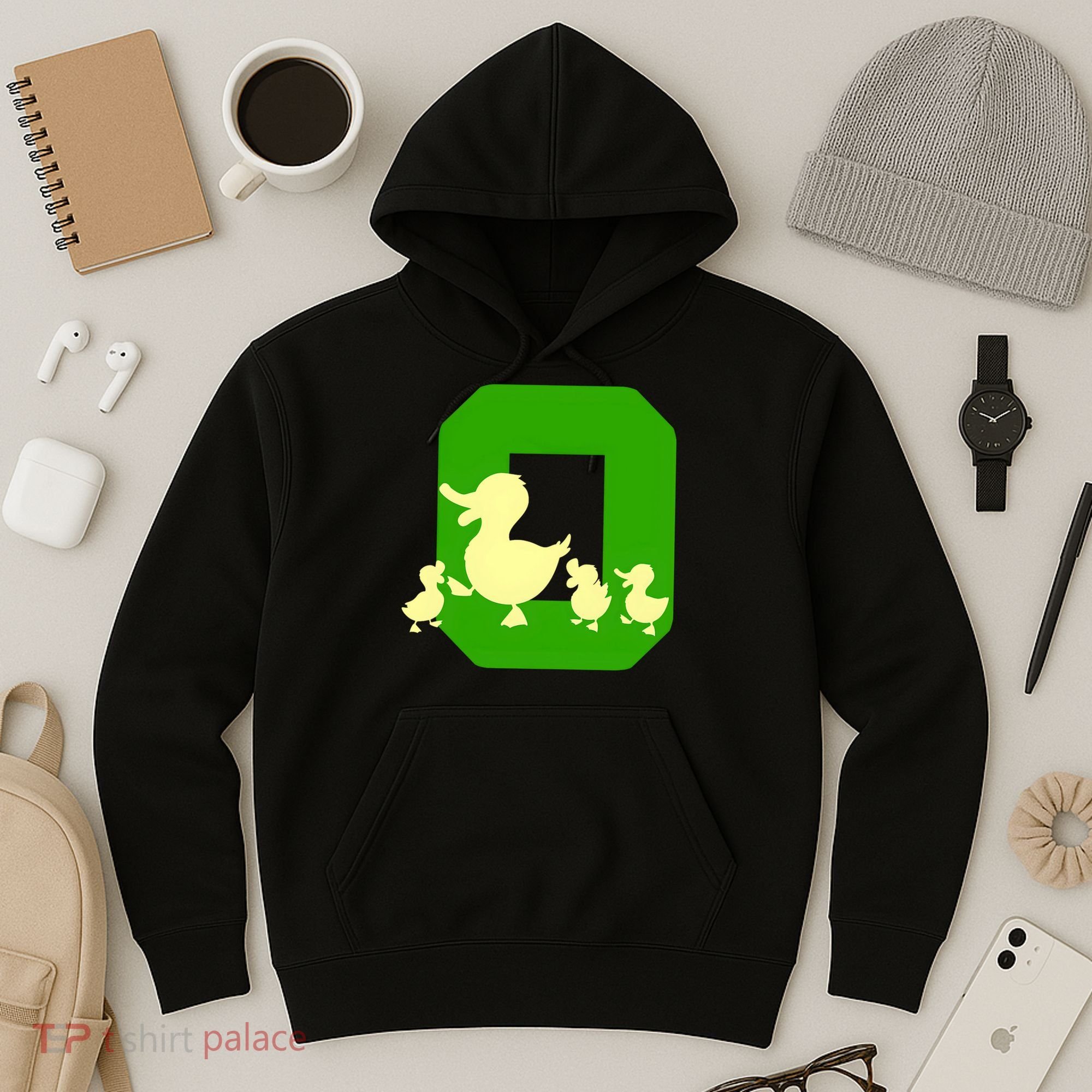 Oregon Duck Letter O Funny Oregon Yellow Duck Hoodie