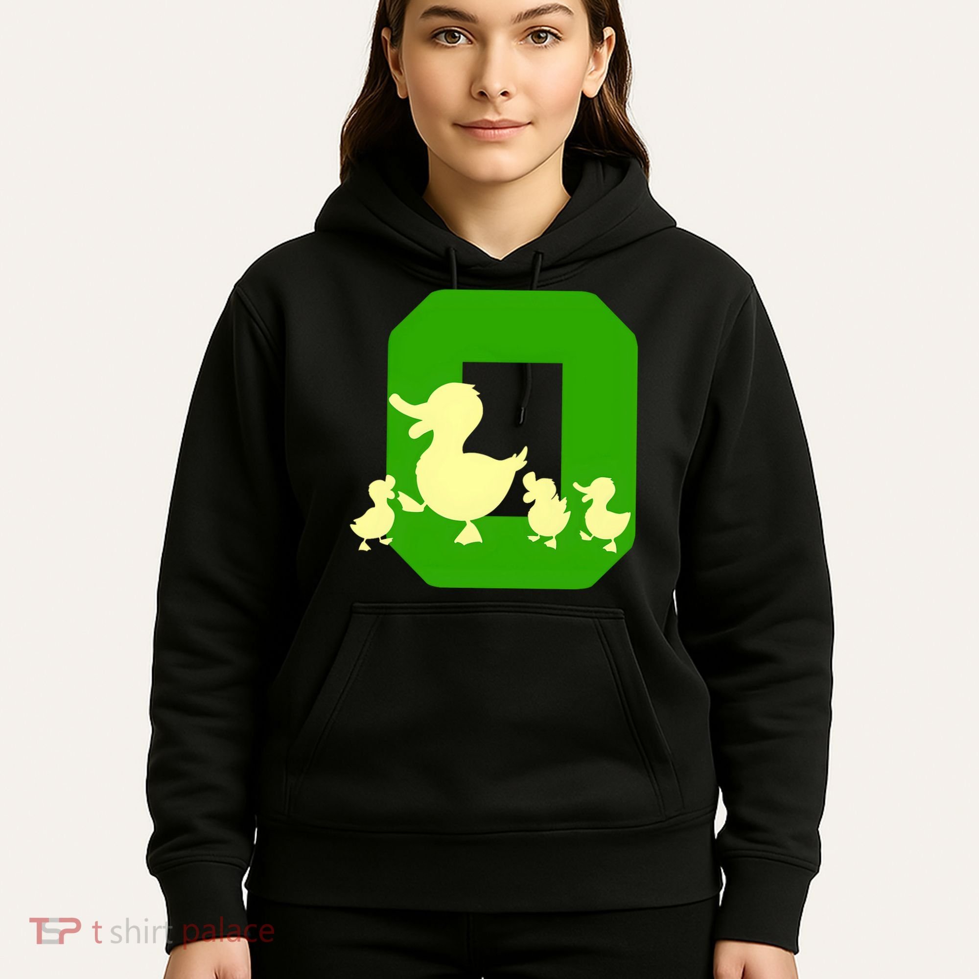 Oregon Duck Letter O Funny Oregon Yellow Duck Hoodie