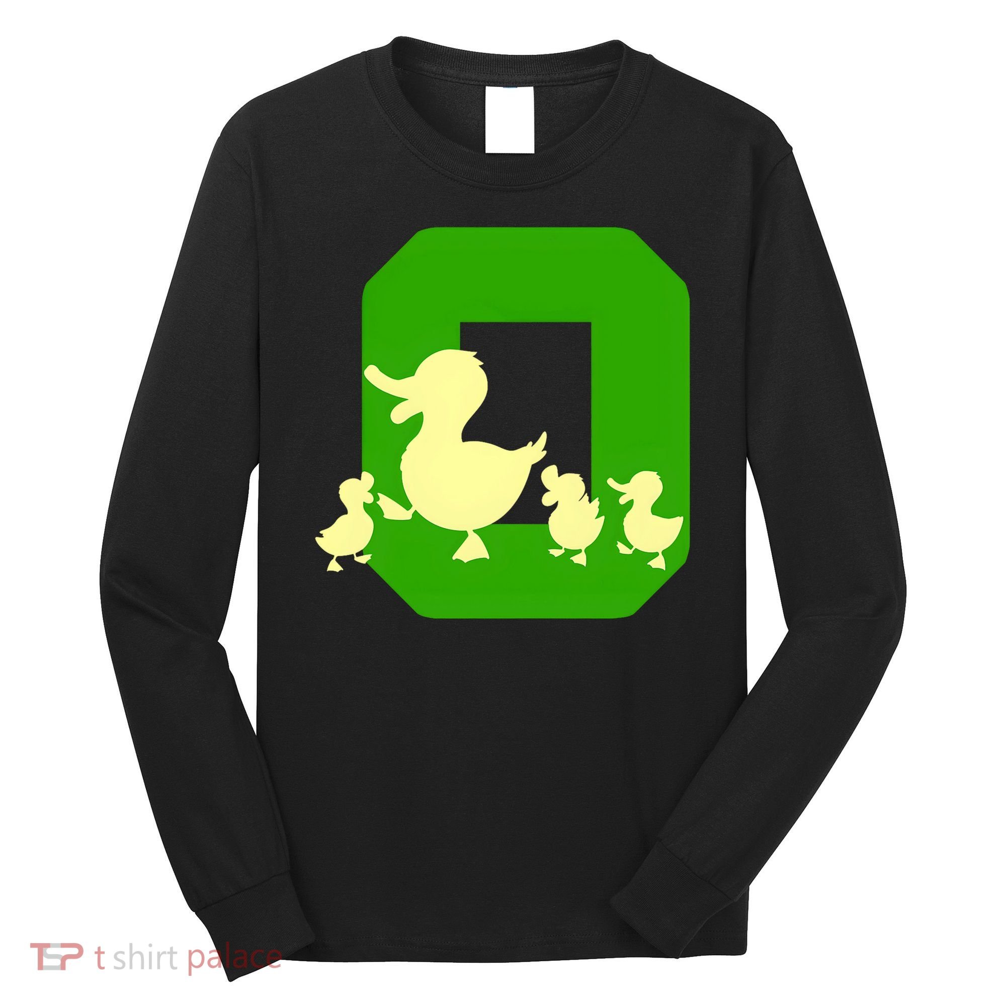 Oregon Duck Letter O Funny Oregon Yellow Duck Long Sleeve Shirt