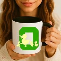 Oregon Duck Letter O Funny Oregon Yellow Duck Coffee Mug thumb 3