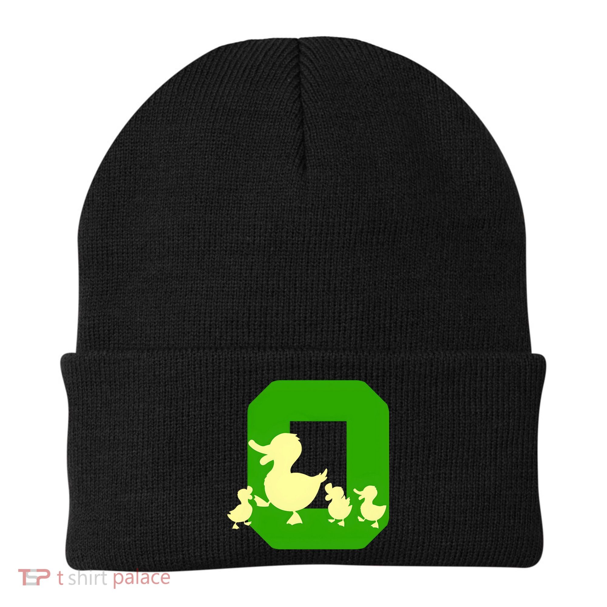 Oregon Duck Letter O Funny Oregon Yellow Duck Beanie