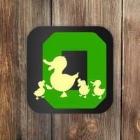 Oregon Duck Letter O Funny Oregon Yellow Duck Coaster thumb 0
