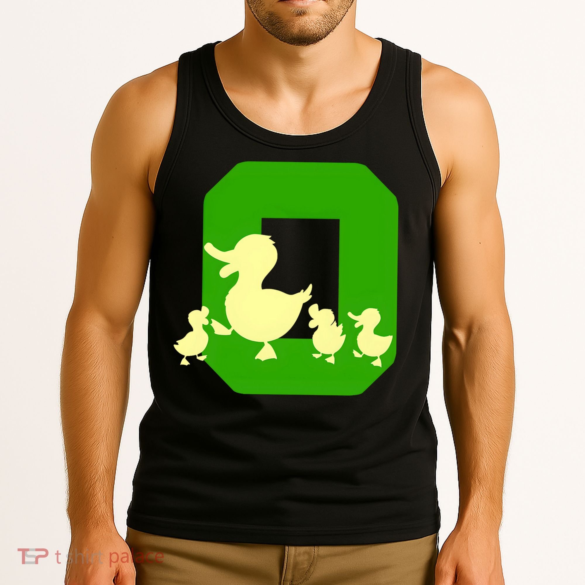 Oregon Duck Letter O Funny Oregon Yellow Duck Tank Top