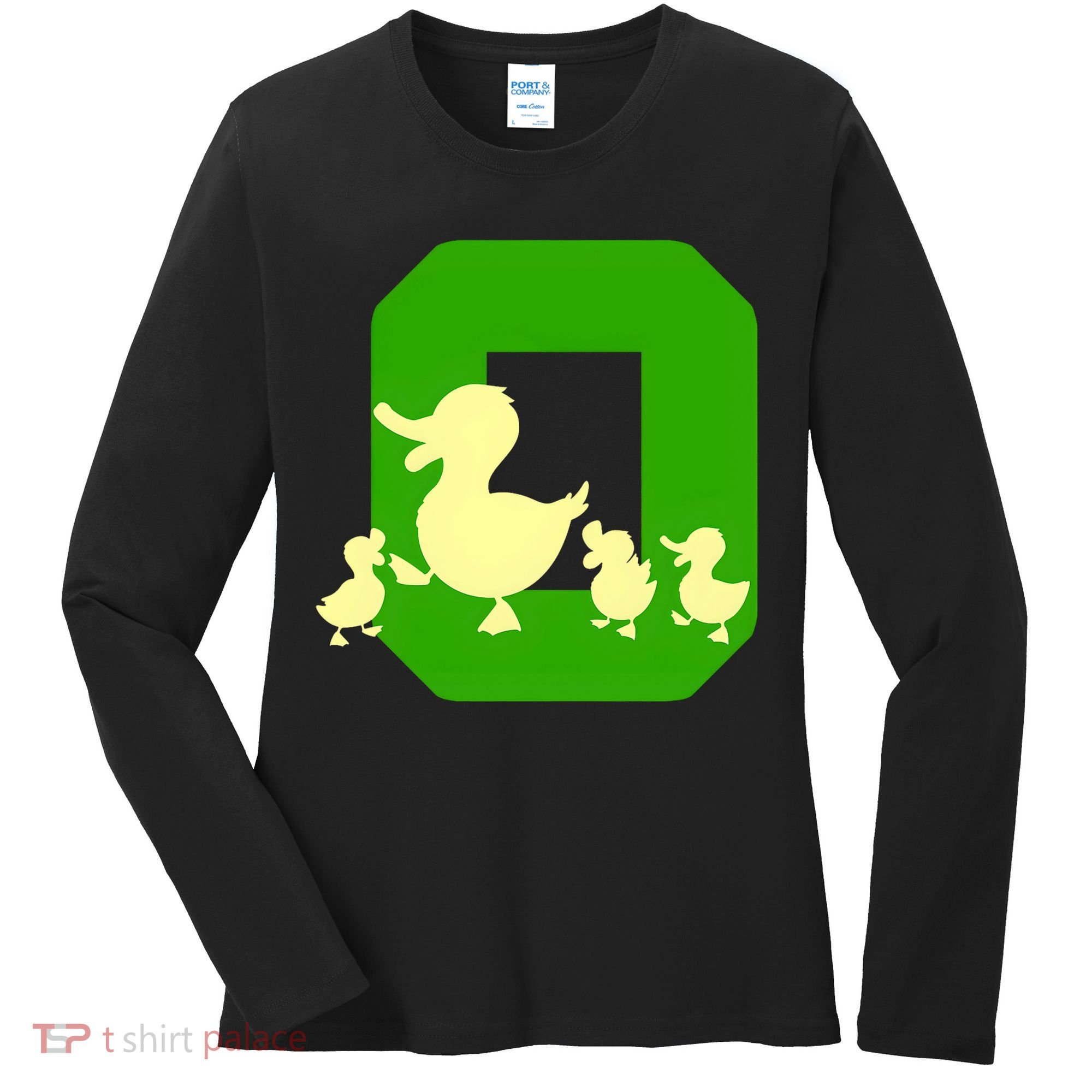 Oregon Duck Letter O Funny Oregon Yellow Duck Women's Long Sleeve Shirt