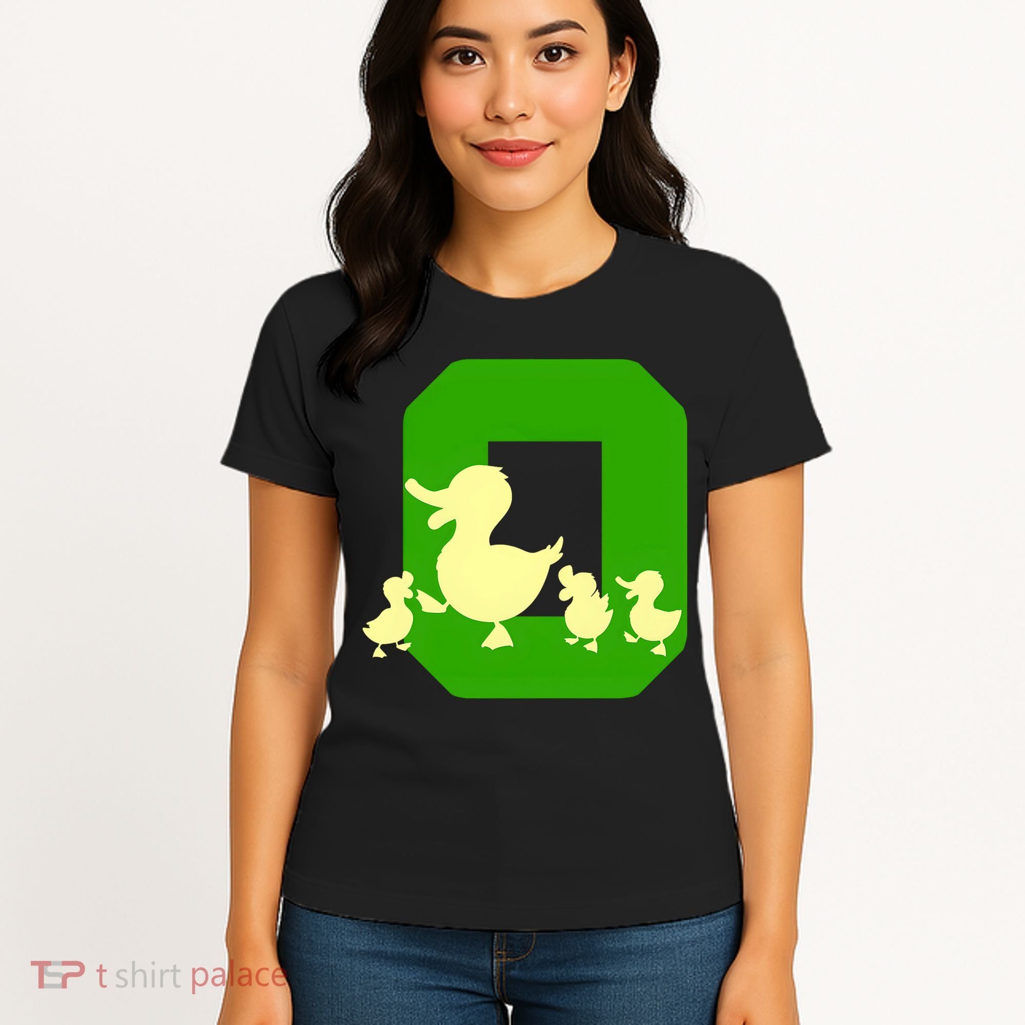 Oregon Duck Letter O Funny Oregon Yellow Duck Women's T-Shirt