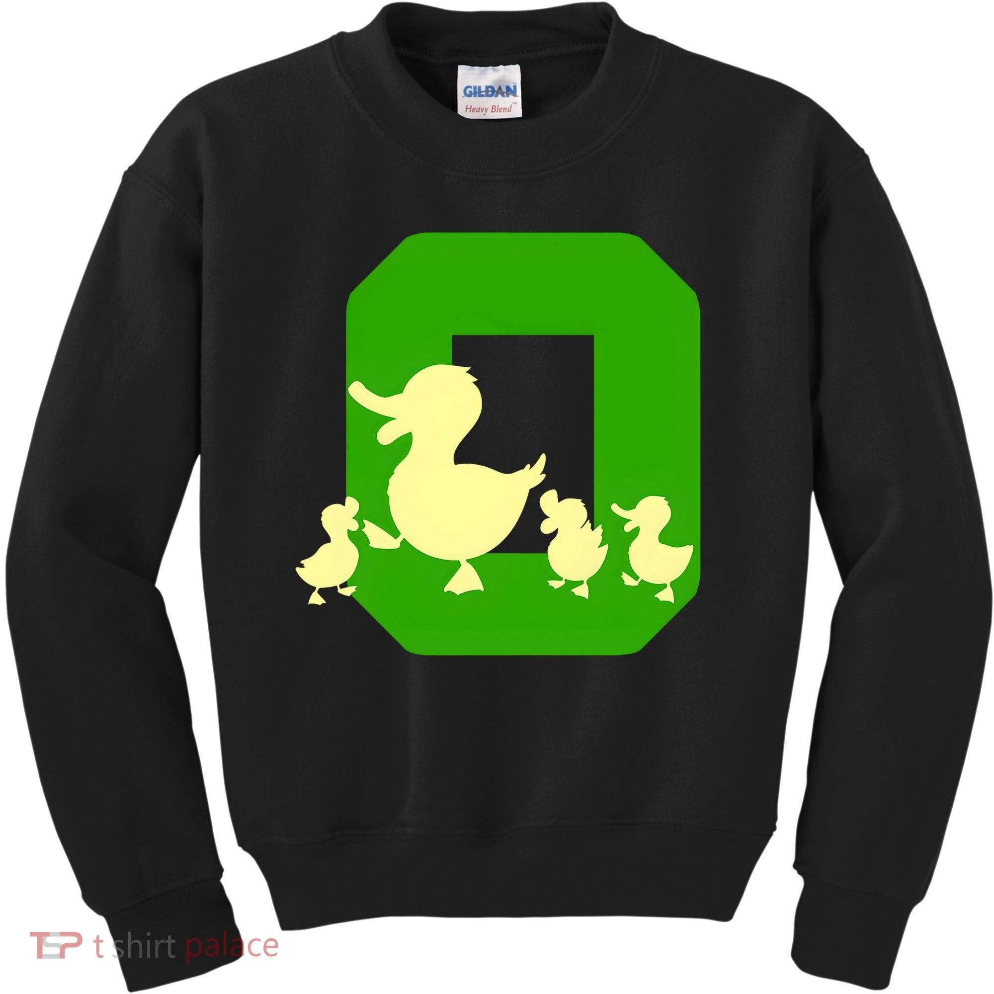 Oregon Duck Letter O Funny Oregon Yellow Duck Kids Sweatshirt