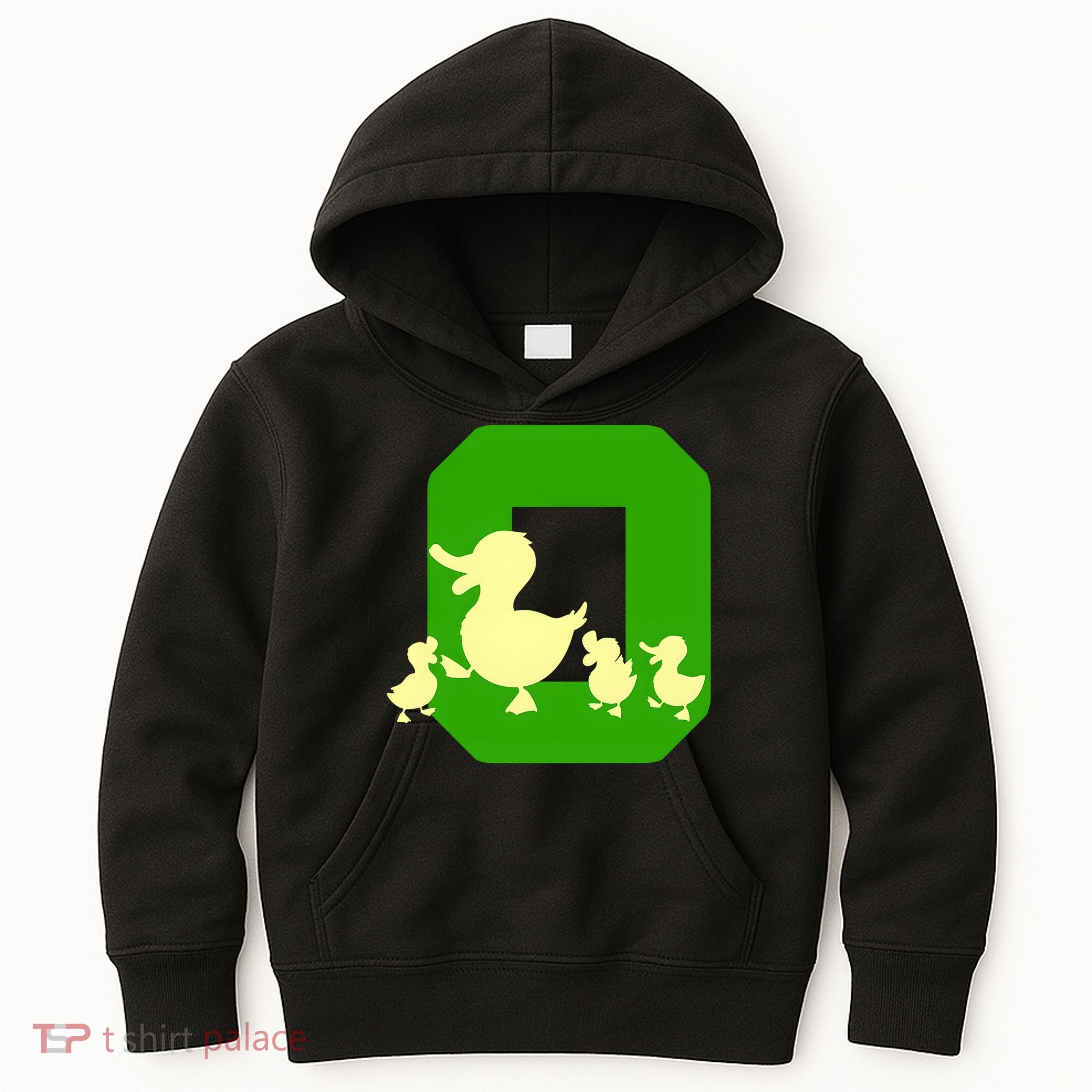 Oregon Duck Letter O Funny Oregon Yellow Duck Kids Hoodie