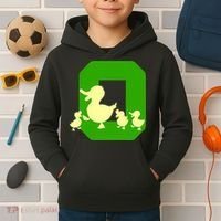 Oregon Duck Letter O Funny Oregon Yellow Duck Kids Hoodie thumb 2