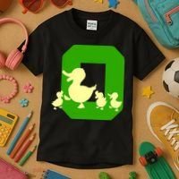 Oregon Duck Letter O Funny Oregon Yellow Duck Kids T-Shirt thumb 3
