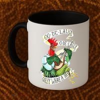 OO DE LALLY GOLLY What A Day Rooster Playing  Coffee Mug thumb 2