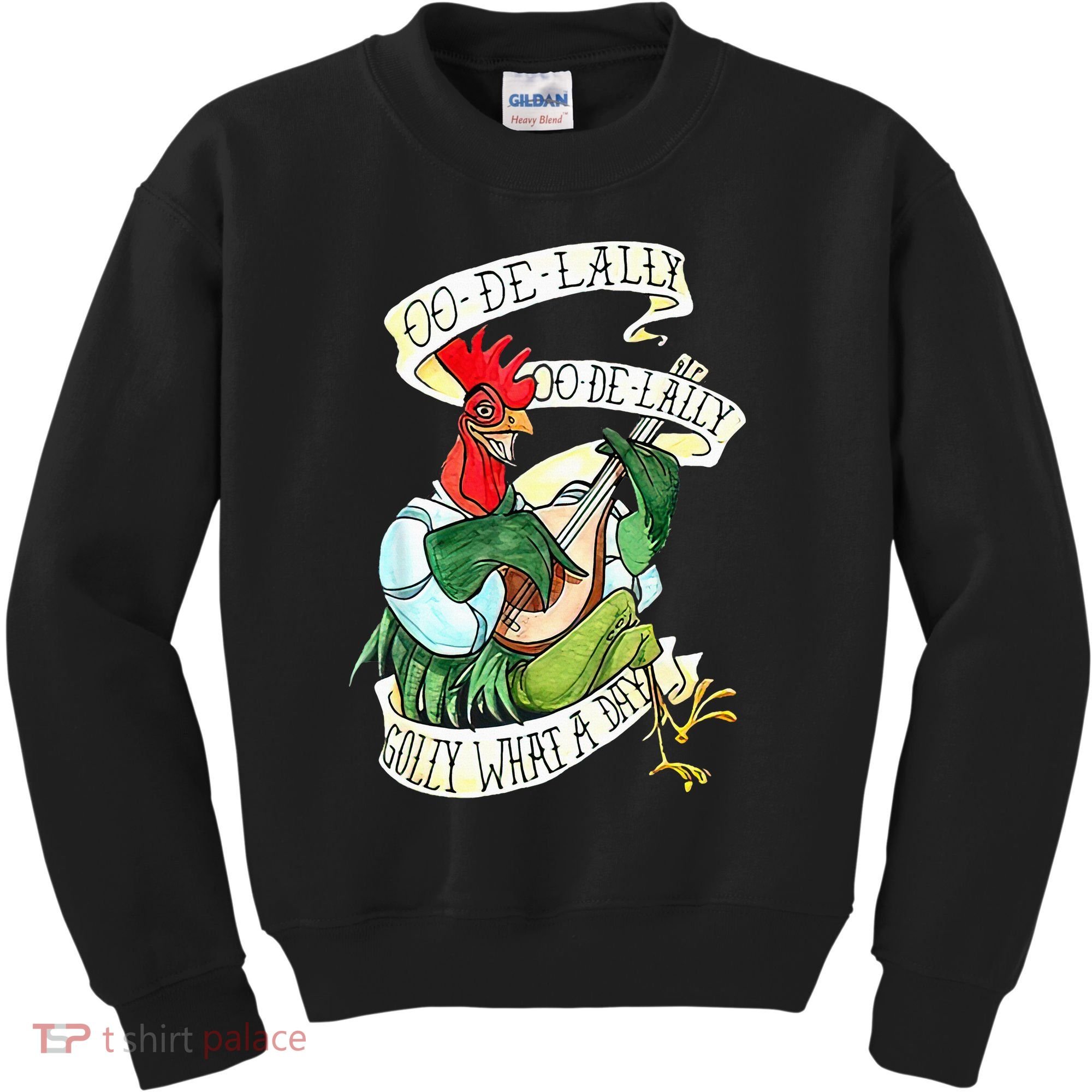 OO DE LALLY GOLLY What A Day Rooster Playing  Kids Sweatshirt