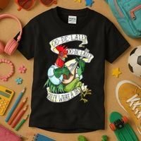 OO DE LALLY GOLLY What A Day Rooster Playing  Kids T-Shirt thumb 3