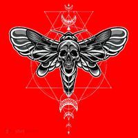 Occult Death Moth Mystic Death Moth And Sacred Geometry Santa Hat thumb 1