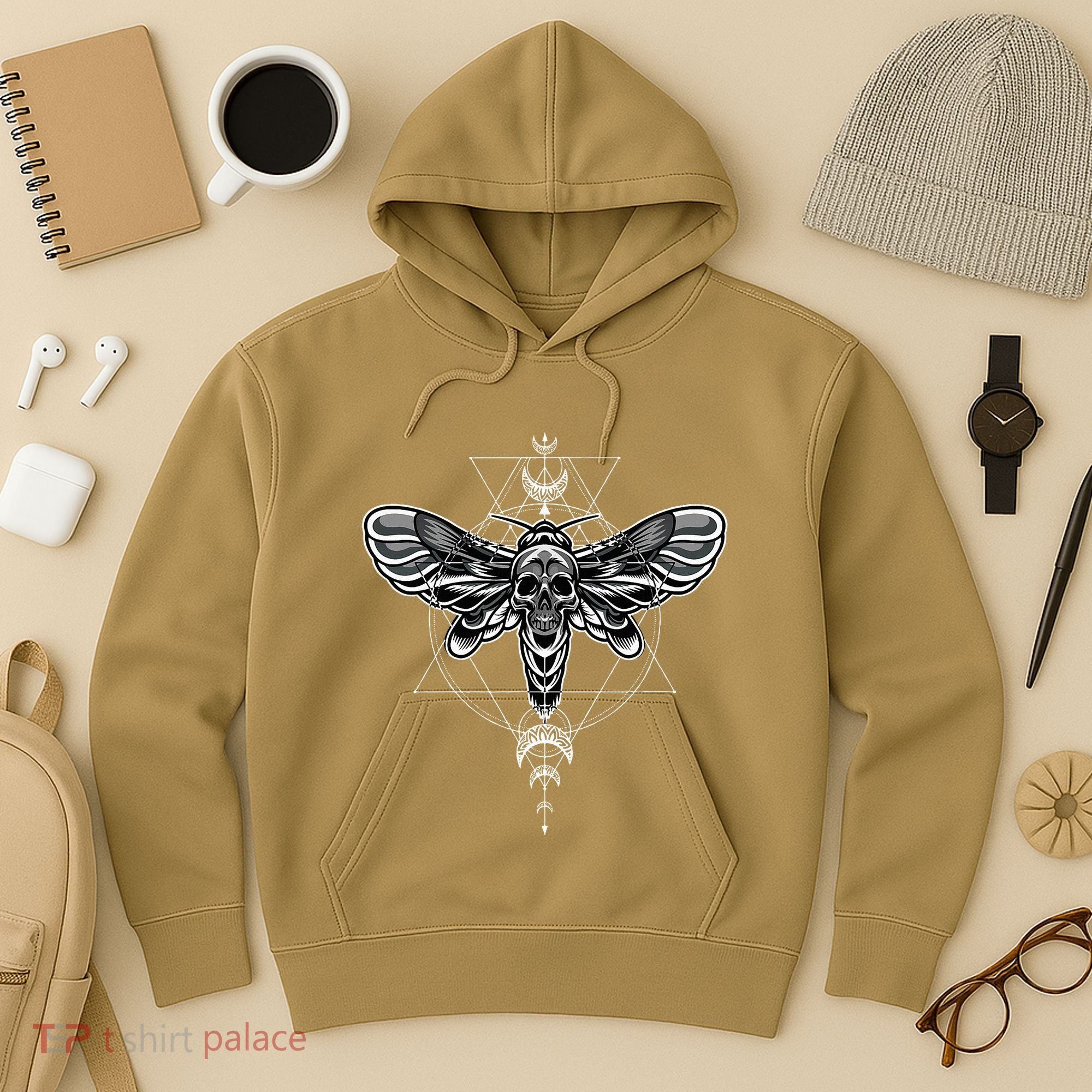 Occult Death Moth Mystic Death Moth And Sacred Geometry Hoodie
