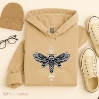 Occult Death Moth Mystic Death Moth And Sacred Geometry Hoodie thumb 4