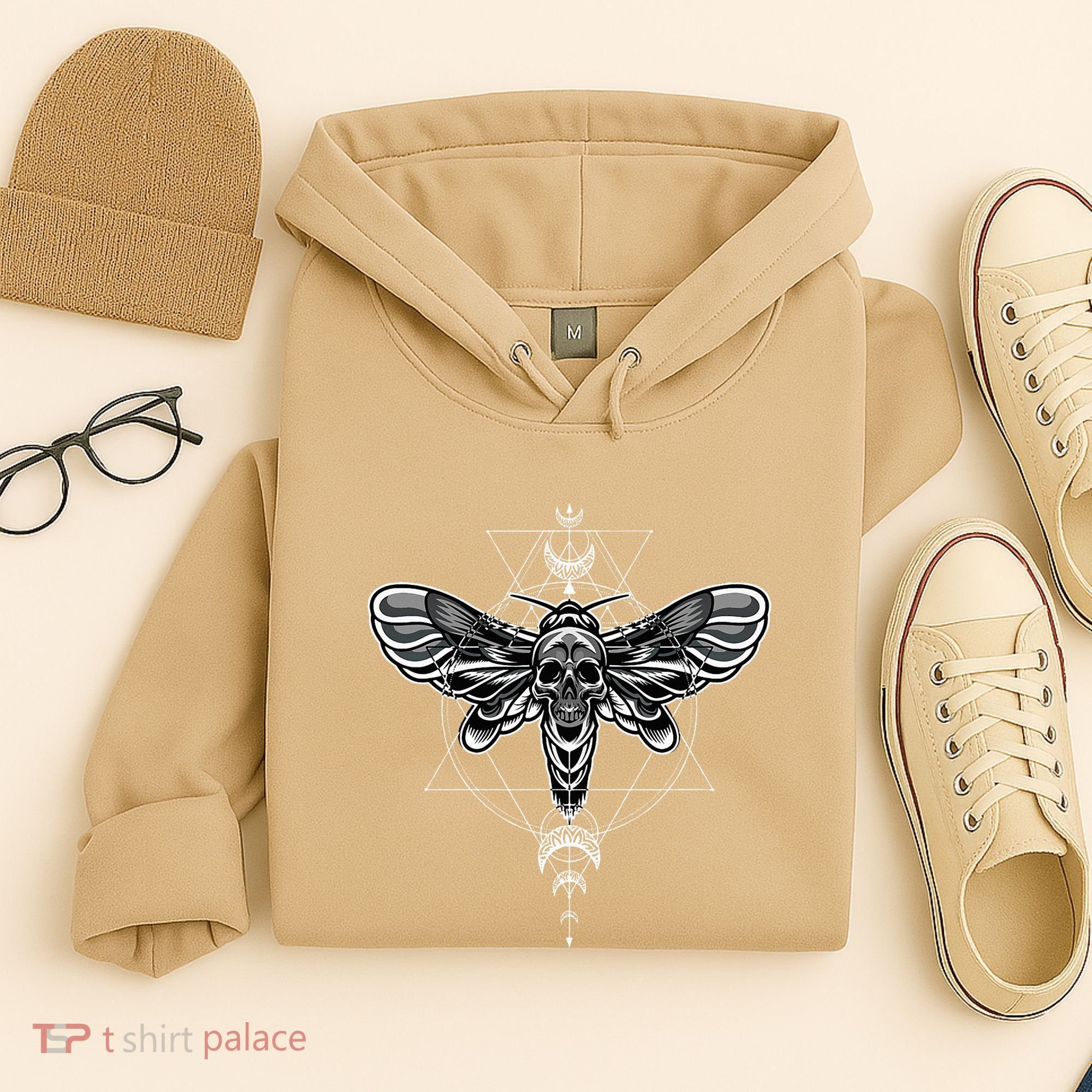 Occult Death Moth Mystic Death Moth And Sacred Geometry Hoodie