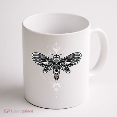 Occult Death Moth Mystic Death Moth And Sacred Geometry Coffee Mug back