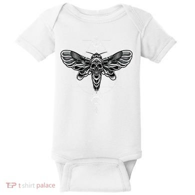 Occult Death Moth Mystic Death Moth And Sacred Geometry Baby Bodysuit