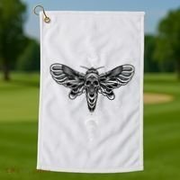 Occult Death Moth Mystic Death Moth And Sacred Geometry Golf Towel thumb 1