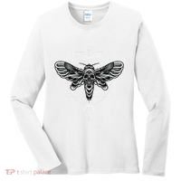 Occult Death Moth Mystic Death Moth And Sacred Geometry Women's Long Sleeve Shirt thumb 0