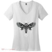 Occult Death Moth Mystic Death Moth And Sacred Geometry Women's V-Neck T-Shirt thumb 0
