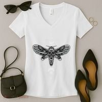 Occult Death Moth Mystic Death Moth And Sacred Geometry Women's V-Neck T-Shirt thumb 2