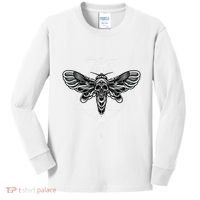 Occult Death Moth Mystic Death Moth And Sacred Geometry Kids Long Sleeve Shirt thumb 0