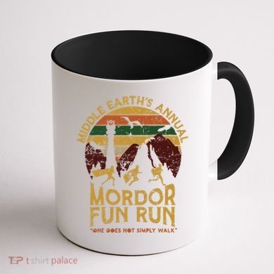 One Does Not Simply Walk Vintage Middle EarthS Annual Mordor Fun Run Coffee Mug back