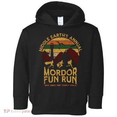 One Does Not Simply Walk Vintage Middle EarthS Annual Mordor Fun Run Toddler Hoodie