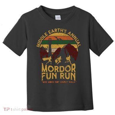 One Does Not Simply Walk Vintage Middle EarthS Annual Mordor Fun Run Toddler T-Shirt