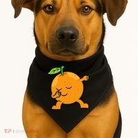 Orange Dabbing Orange Fruit Love Oranges USA-Made Doggie Bandana thumb 1