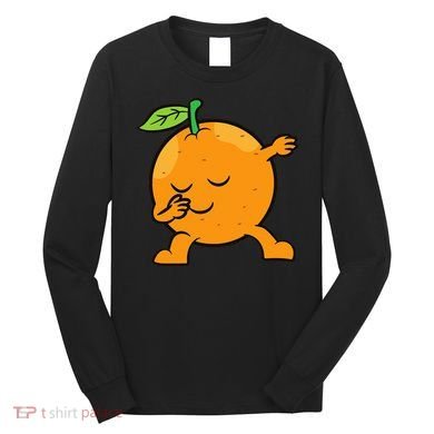 Orange Dabbing Orange Fruit Love Oranges Long Sleeve Shirt