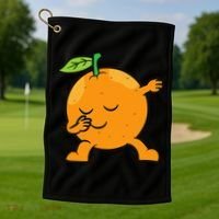 Orange Dabbing Orange Fruit Love Oranges Golf Towel thumb 1