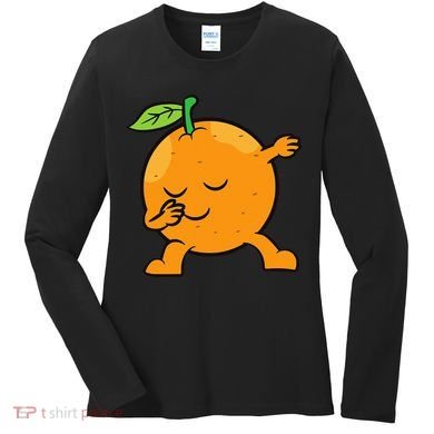 Orange Dabbing Orange Fruit Love Oranges Women's Long Sleeve Shirt