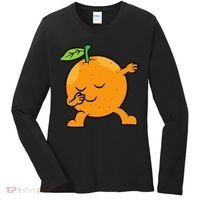 Orange Dabbing Orange Fruit Love Oranges Women's Long Sleeve Shirt thumb 0