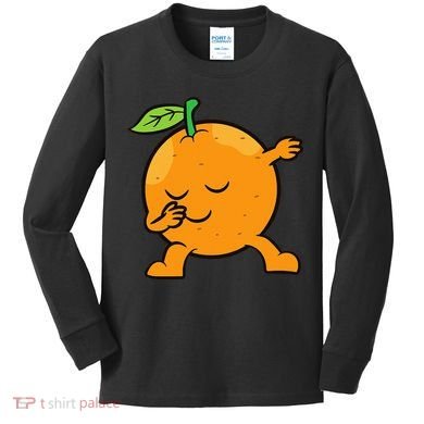 Orange Dabbing Orange Fruit Love Oranges Kids Long Sleeve Shirt