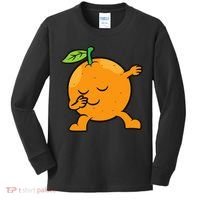 Orange Dabbing Orange Fruit Love Oranges Kids Long Sleeve Shirt thumb 0