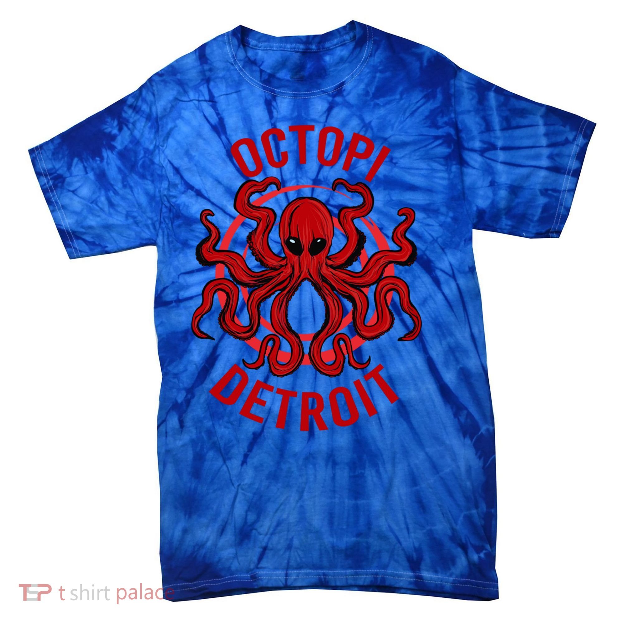 Octopi Detroit Octopus Kraken Tentacles Michigan Souvenir Great Gift Tie-Dye T-Shirt
