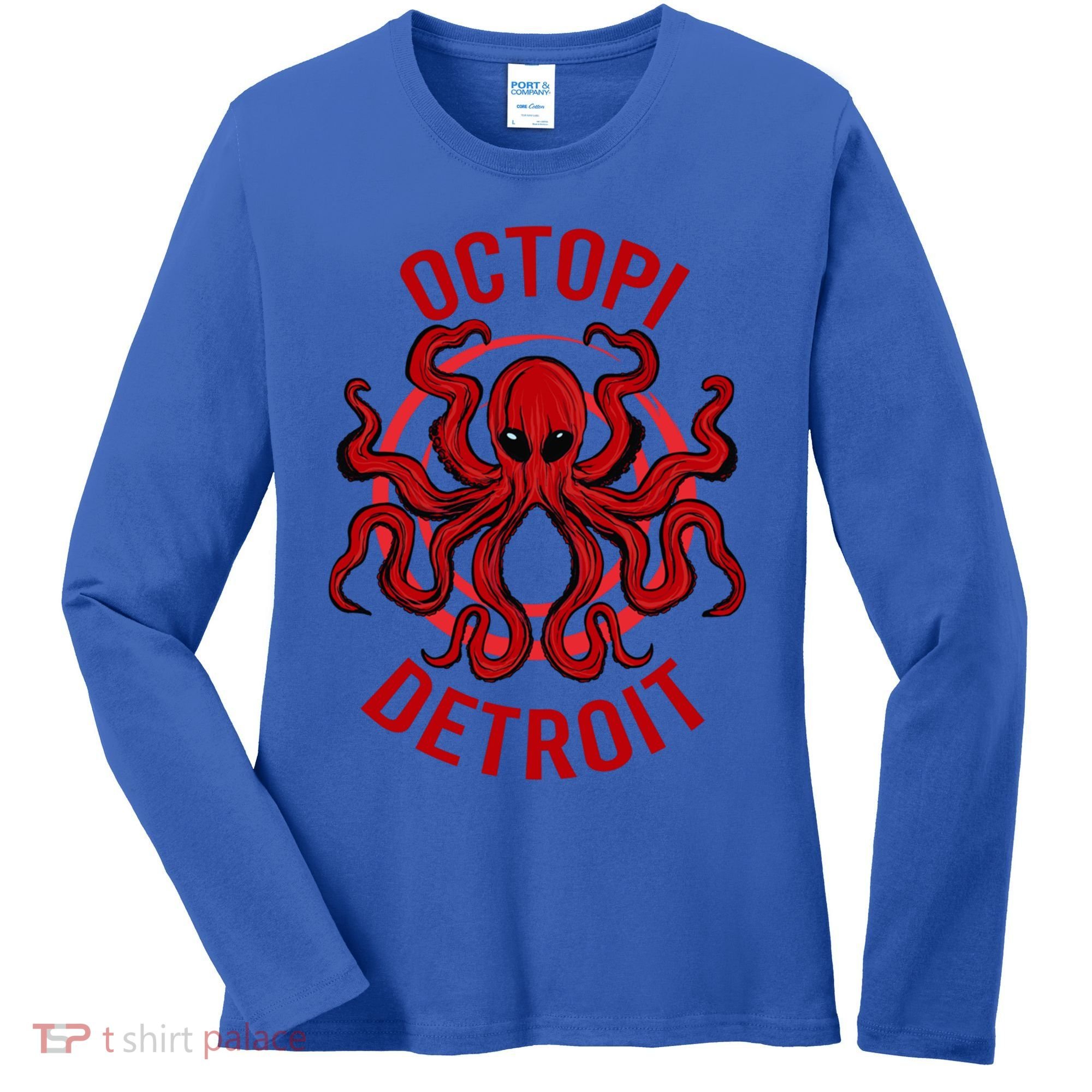 Octopi Detroit Octopus Kraken Tentacles Michigan Souvenir Great Gift Women's Long Sleeve Shirt