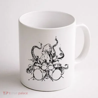Octopus Drummer Coffee Mug back