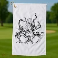 Octopus Drummer Golf Towel thumb 1