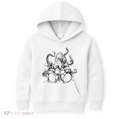 Octopus Drummer Kids Hoodie