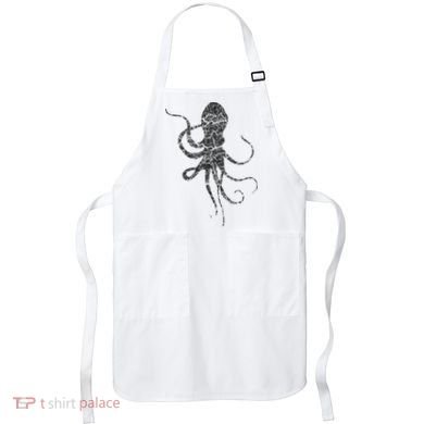 Octopus Distressed Print Vintage Octopus Apron